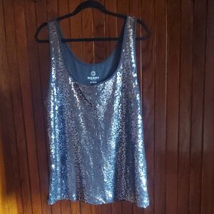 Old Navy Silver Sequin Women's Top